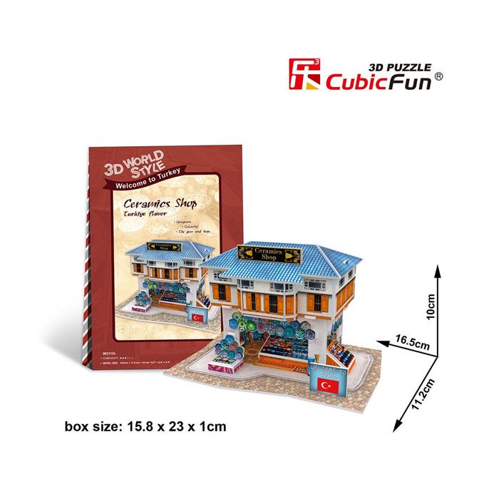 CubicFun 3D Puzzle 25 Parça Türk Seramik Mağazası W3111H