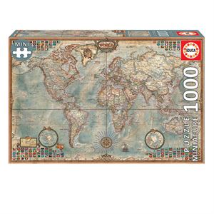 Educa Puzzle 1000 Dünya Siyasi Haritası 16764