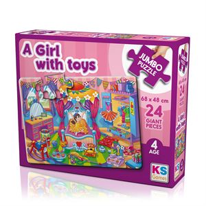 Ks Games Child Jumbo Puzzle A Girl With Toys JP31010