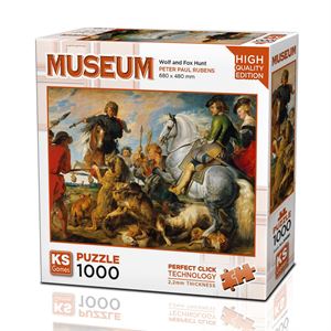 Ks Games Puzzle 1000 Parça Wolf and Fox Hunt 20666