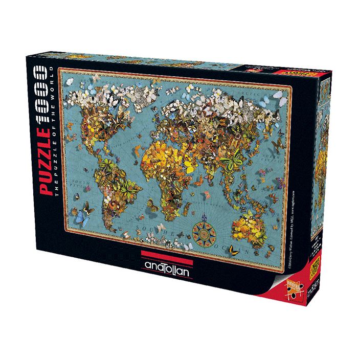 Anatolian Puzzle 1000 Parça Kelebekli Dünya Haritası 1029