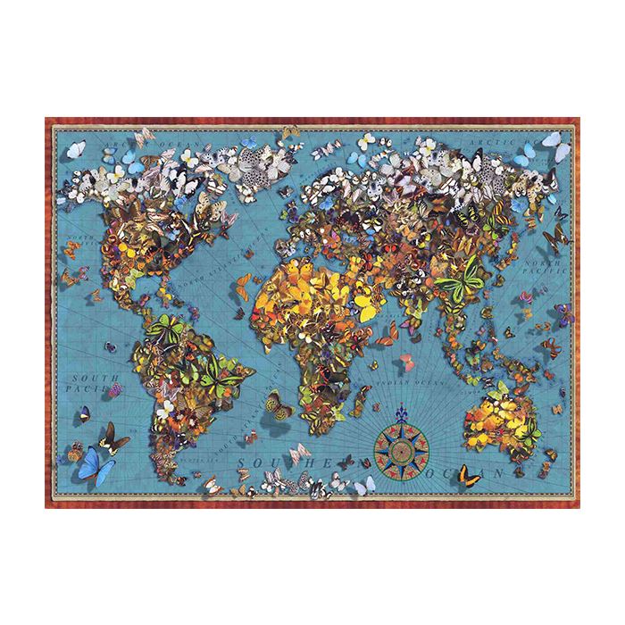 Anatolian Puzzle 1000 Parça Kelebekli Dünya Haritası 1029