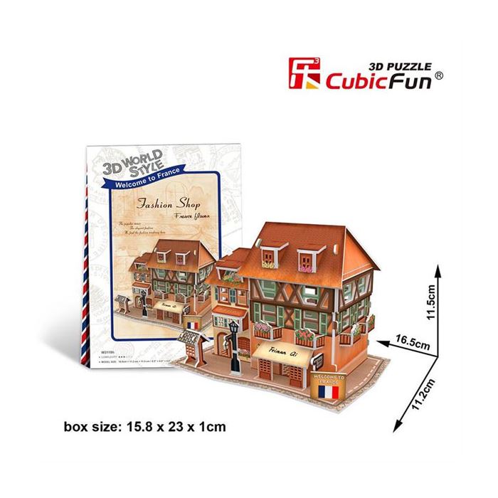 CubicFun 3D Puzzle 31 Parça Fransız Moda Mağazası W3119H