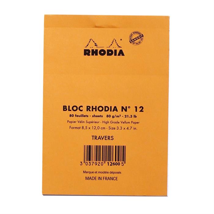 Rhodia Turuncu Çizgili Bloknot RB12600