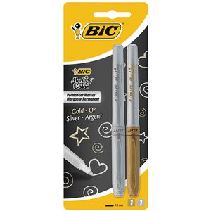 Bic Gold Silver 2'Li Permanent Marker