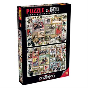 Anatolian Puzzle 2x500 Parça Sevimli Kediler-Komik Köpekler 3611