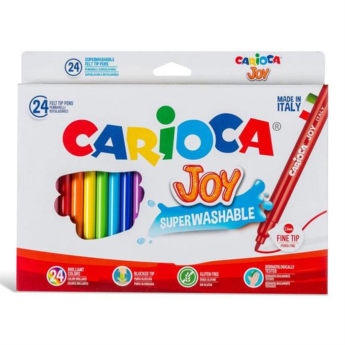 Carioca Joy Süper Yıkanabilir Keçeli Boya Kalemi 24'Lü 40615