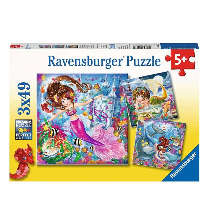 Ravensburger 3x49 Parça Puzzle WD Mermaid 080632