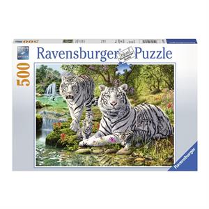 Ravensburger 500 Parça Puzzle White Tiger Family 147939