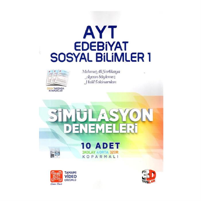 3D AYT Edebiyat Sosyal Bilimler 01 Simülasyon 10lu Denemeleri Mehmet Ali Yerlikaya 3D Yayınları
