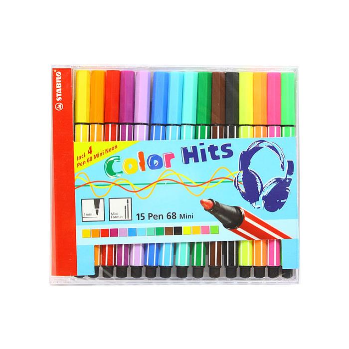 Stabilo Pen 68 Keçe Uçlu Kalem 15 Renk Mini Cd Asmalı 668 15 021