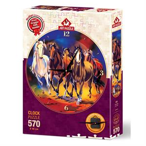 Art Puzzle 570 Parça Saat Puzzle Yılkı Atları 5004