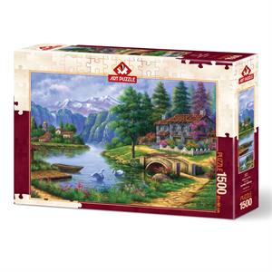 Art Puzzle 1500 Parça Göl Köy 5371