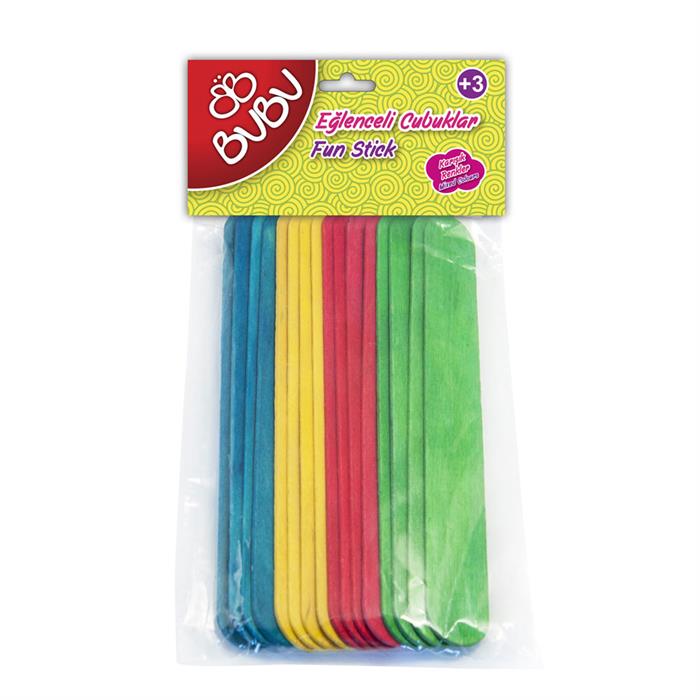 Bu-Bu Eğlenceli Çubuklar Renkli 40'Lı Uzun HS0014