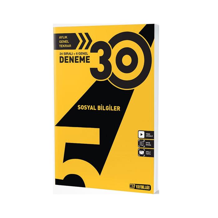 5. Sınıf Sosyal Bilgiler 30lu Deneme Hız Yayınları