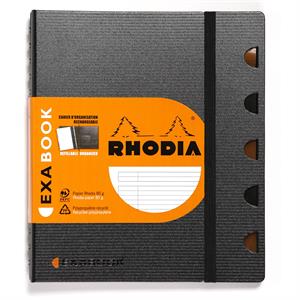 Rhodia ExaBook Spiralli Defter A5+ Çizgili Siyah RC132576
