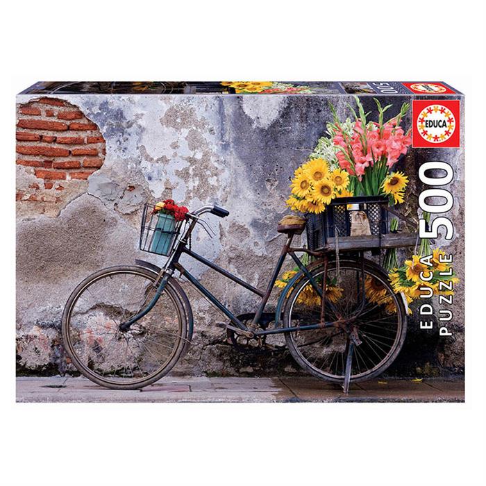 Educa Puzzle 500 Parça Çiçekli Bisiklet 17988