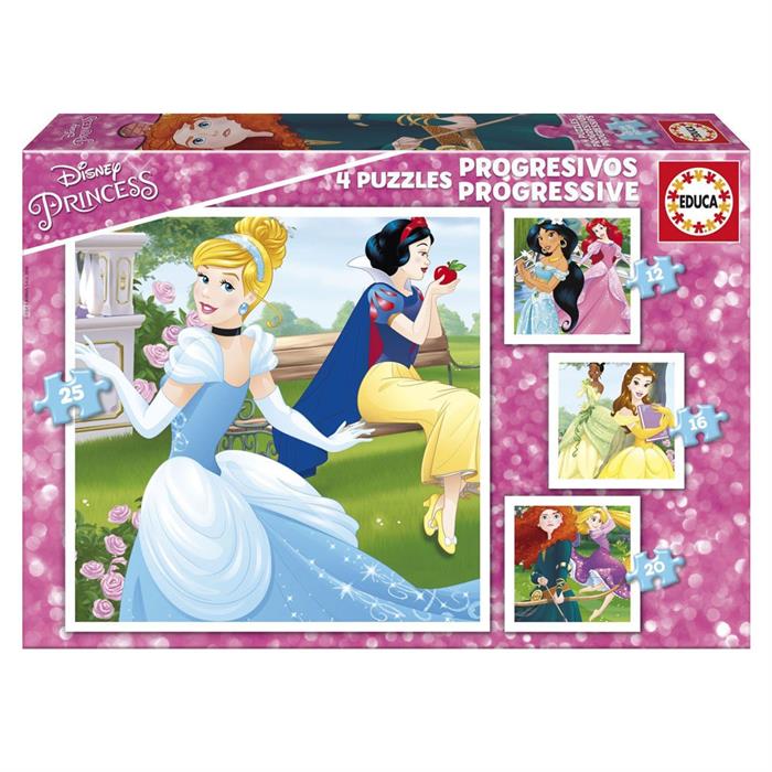 Educa Puzzle 12-16-20-25 Parça Progresive Princesses 17166