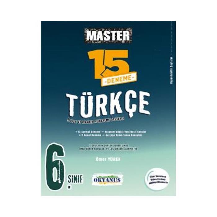 6 Sınıf Master Türkçe 15 Deneme Okyanus Yayınları