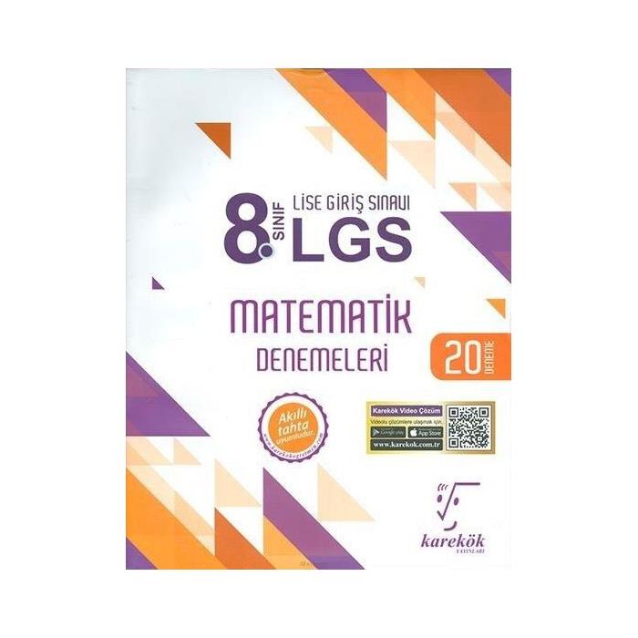 8 Sınıf LGS Matematik 20 Li Deneme Sınavı Karekök Yayınları