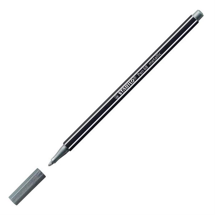 Stabilo Pen 68 Keçe Uçlu Kalem Metalik Gümüş 68-805