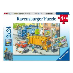 Ravensburger Puzzle 2x24 Parça Çöp Kamyonu 050963