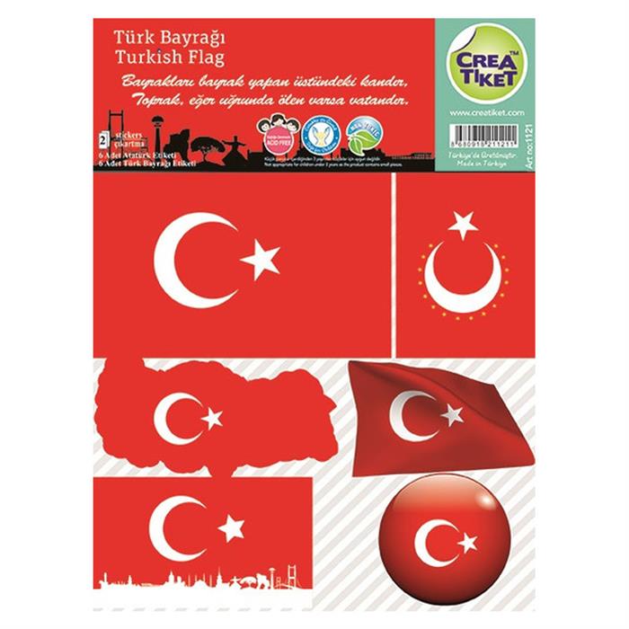Crea 1121 Eğitim Etiketi Atatürk Bayrak