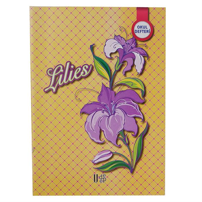 Udeep A5 60 Yaprak Kareli Defter Lilies
