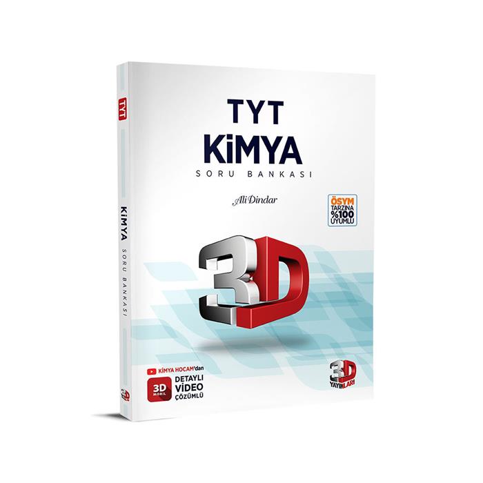 3D TYT Kimya Tamamı Video Çözümlü Soru Bankası Ali Dindar 3D Yayınları