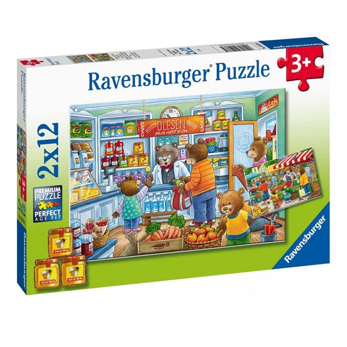 Ravensburger Çocuk Puzzle 2x12 Parça Alışverişe Gidiyoruz 50765