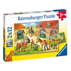 Ravensburger Çocuk Puzzle 2x12 Parça Ahırda 51786