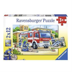 Ravensburger 2x12 Puzzle Polis Ve İtfaiye Rpk075744