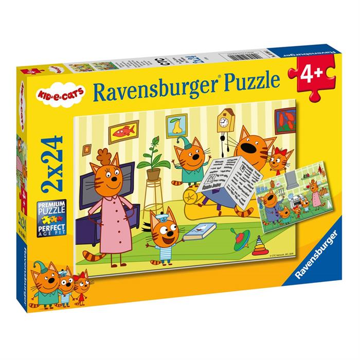 Ravensburger 2x24 Parça Puzzle Puz Kid e Cats 050802