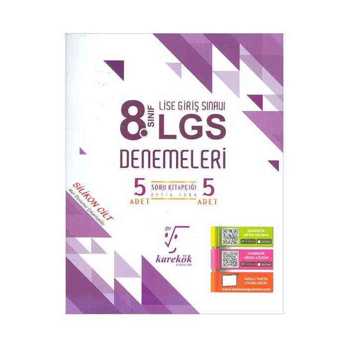 8 Sınıf LGS 5'li Deneme Sınavı Karekök Yayınları