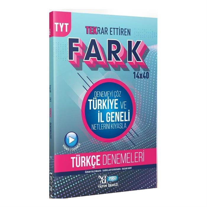 TYT Türkçe 14 x 40 Tekrar Ettiren Fark Denemeleri Yayın Denizi Yayınları