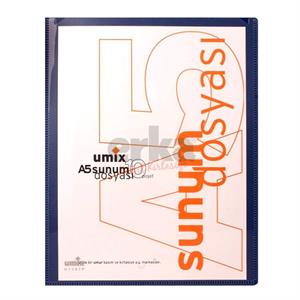 Umix Standart Sunum Dosyası A5 10 Sayfa Lacivert U1191P-LA