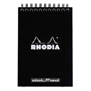 Rhodia Classic Üstten Spiralli A6 Noktalı Defter Black 135039C