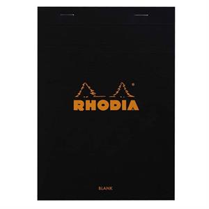 Rhodia Classic Üstten Zımbalı A5 Çizgisiz Defter Black 160009C