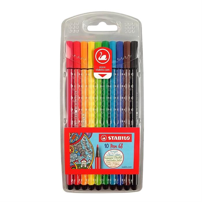 Stabilo Pen 68 Keçe Uçlu Kalem Karışık 10 Renk 6810-Pl-77