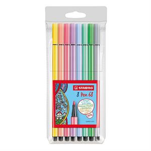 Stabilo Pen 68 Keçe Uçlu Kalem 8 Renk Pastel Askılı Paket 68-801