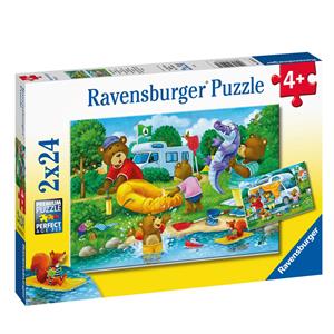 Ravensburger Puzzle 2x24 Parça Ayı Ailesi Kampta 5247