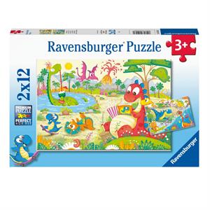 Ravensburger Puzzle 2x12 Parça Dino Dostlar 52462