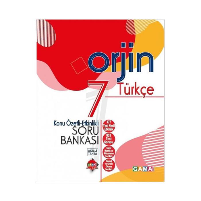7 Sınıf Türkçe Konu Özetli Etkinlikli Soru Bankası Gama Yayınları
