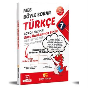 7 Sınıf Türkçe Soru Bankası Sinan Kuzucu Yayınları