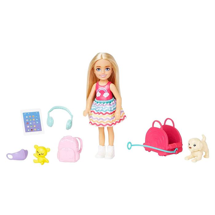 Barbie Seyahatte Chelsea Bebek ve Aksesuarları HJY17