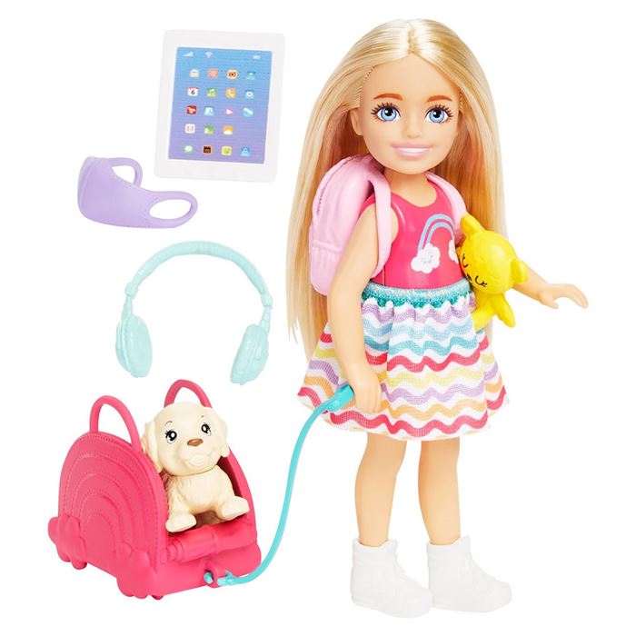 Barbie Seyahatte Chelsea Bebek ve Aksesuarları HJY17
