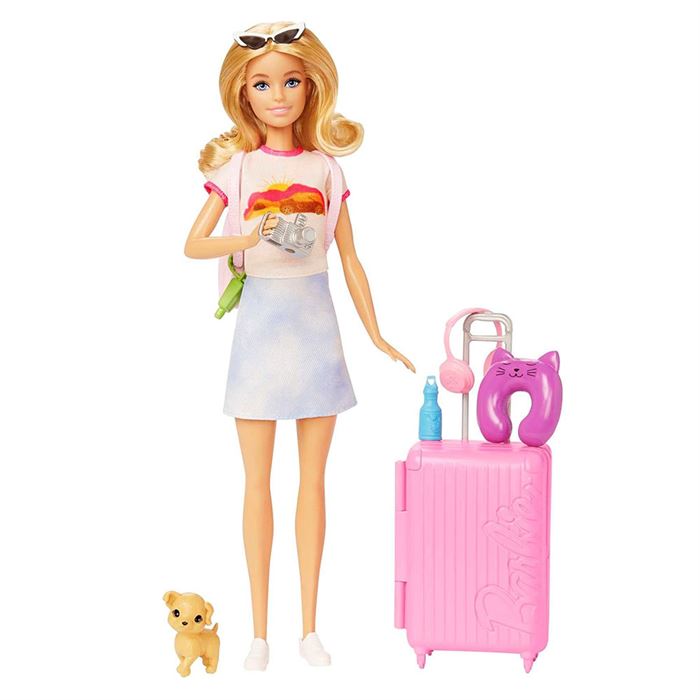 Barbie Seyahatte Bebeği ve Aksesuarları HJY18