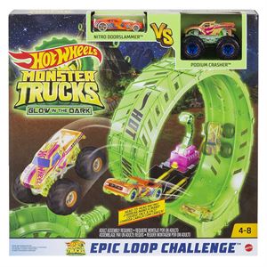Hot Wheels Monster Trucks Karanlıkta Parlayan Çemberde Yarış Seti HBN02