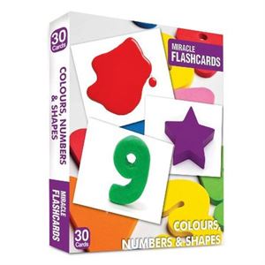 Miracle Flashcards Colours Numbers Shapes 30 Cards MK Publication