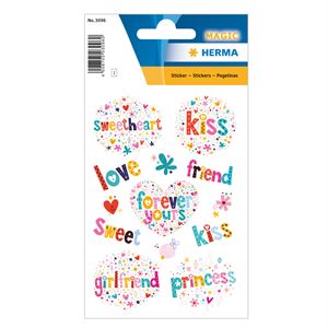Herma Magic Etiket Glittery Foil Love & Kiss 3096
